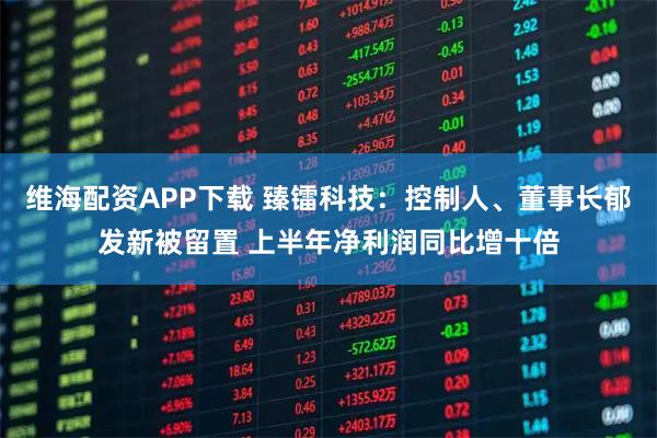 维海配资APP下载 臻镭科技：控制人、董事长郁发新被留置 上半年净利润同比增十倍