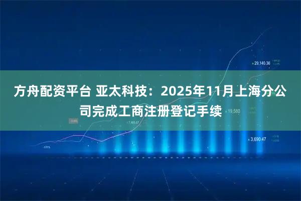 方舟配资平台 亚太科技：2025年11月上海分公司完成工商注册登记手续