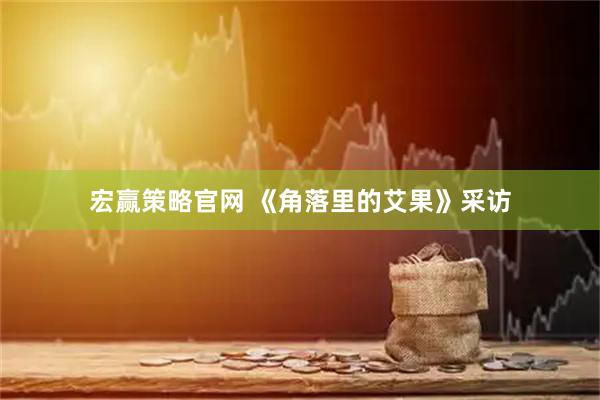 宏赢策略官网 《角落里的艾果》采访